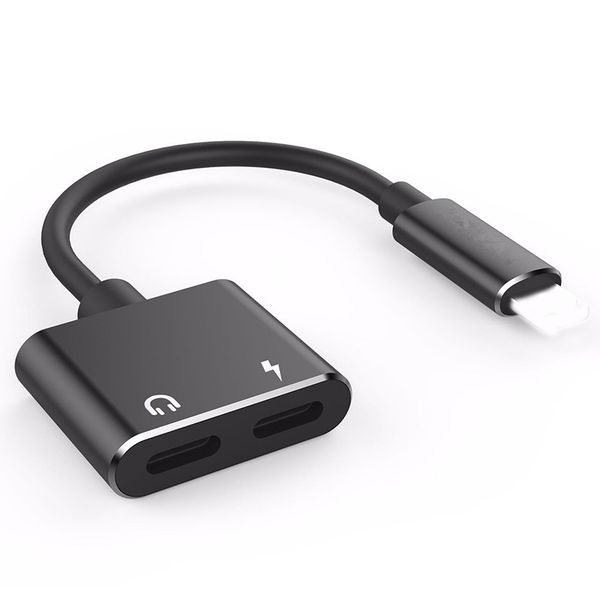 

2 в 1 ChargingAudio адаптер для iPhone 7 8 Plus Наушники Наушники кабель поддержка музыки / 2a зар