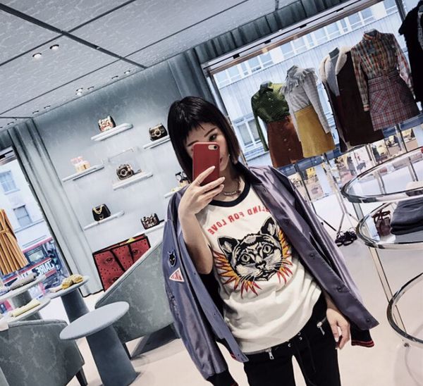 

Newest Fashion Designer T Shirt Women Cat Printing 25 Letter Print Casual T shirt Blind for Love Tees