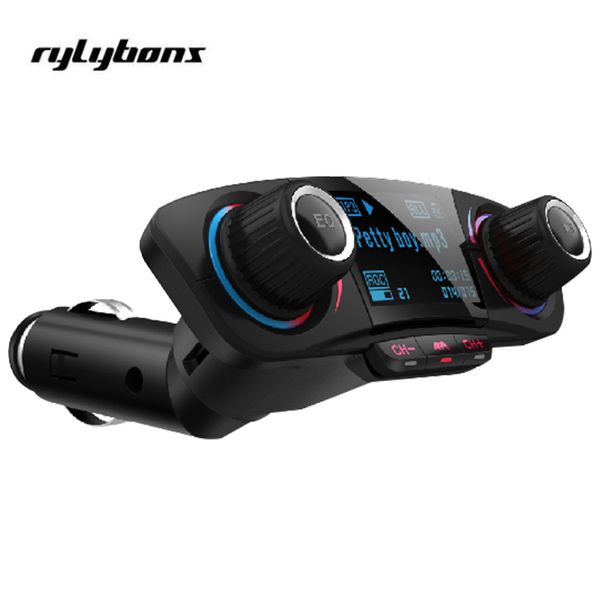 

bt06 large screen bluetooth car mp3 player fm transmitter modulator wireless handsmusic audio aux interface car charger