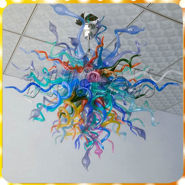 

modern ceiling decor multicolor art decor murano glass led light source 100% hand blown glass chihuly chandeliers for home