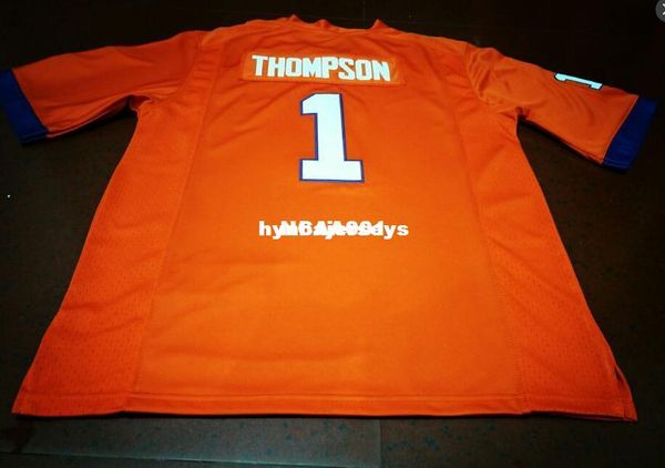 

men clemson tigers #1 trevion thompson orange white college jersey or custom any name or number jersey, Black;red