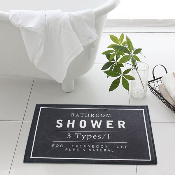 

60*40cm Bathroom Shower Mat Rug - 3 Colors Black Gray White Bath Mat - Home Decor Door Floor Mat Carpet For Toilet Non Slip