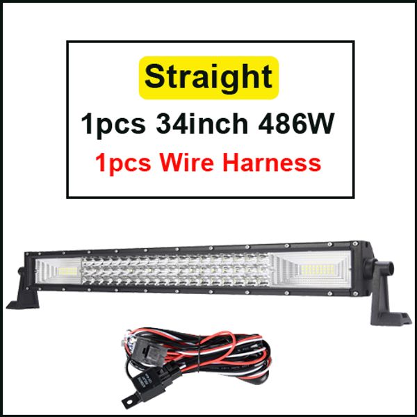 

34 42 50'' inch straight curved tri-row led light bar combo beam work driving fog lamp for offroad truck atv 4x4 4wd camper
