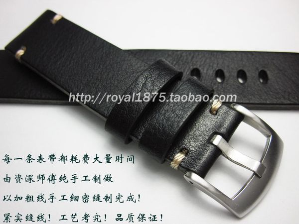 

18 19 20 21 22 mm retro handmade men genuine leather watch band straps wristband belt bracelet for branded watch, Black;brown