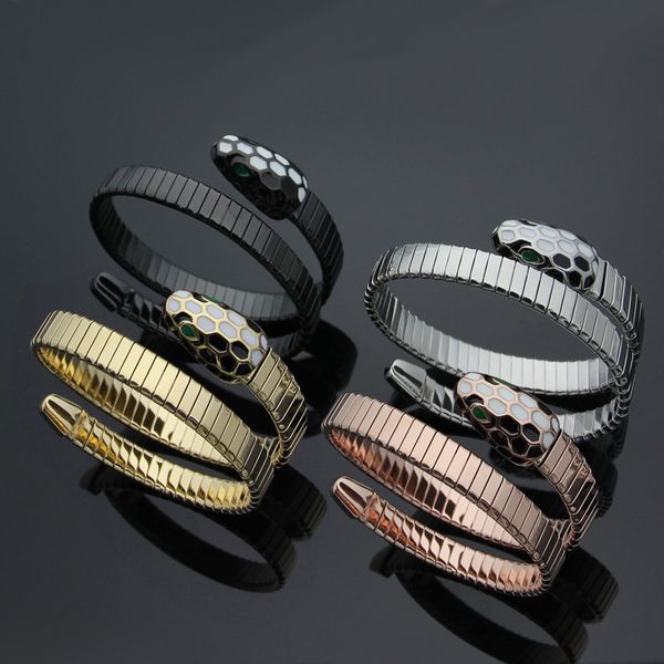 

2018 новый бренд Болгария змеиная голова браслеты из нержавеющей стали манжеты бра