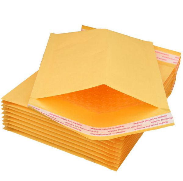 Sacos de papel Pacotes Kraft Papers Bubble Foam Mailers Packded Envelopes Bags Pacote para Presente Atacado