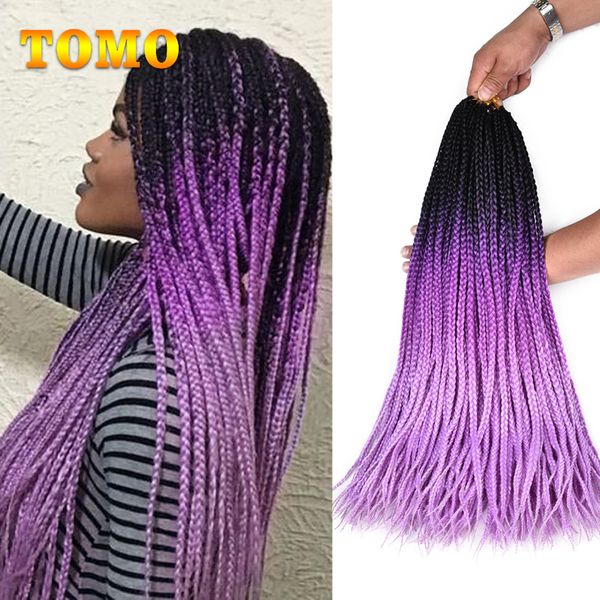 Tomo Crochet Braids 24inch Long Box Braided Hair Pure Or Ombre