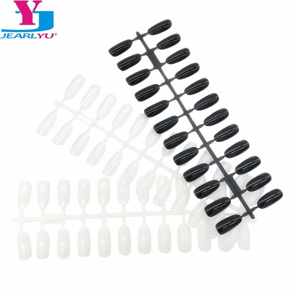 

10 pcs professional artificial full cover nail tips long false nail art tips acrylic salon clear natural black display, Red;gold