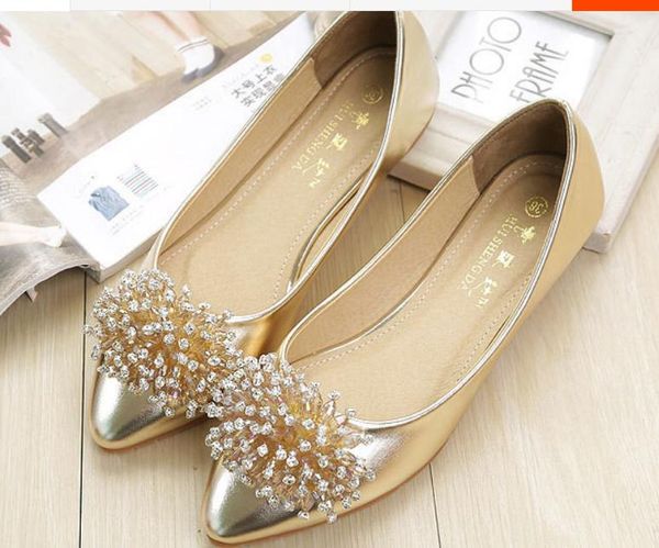 

send spring and autumn new style flat bottom water drill pointed end shallow mouth womens shoes39, Black