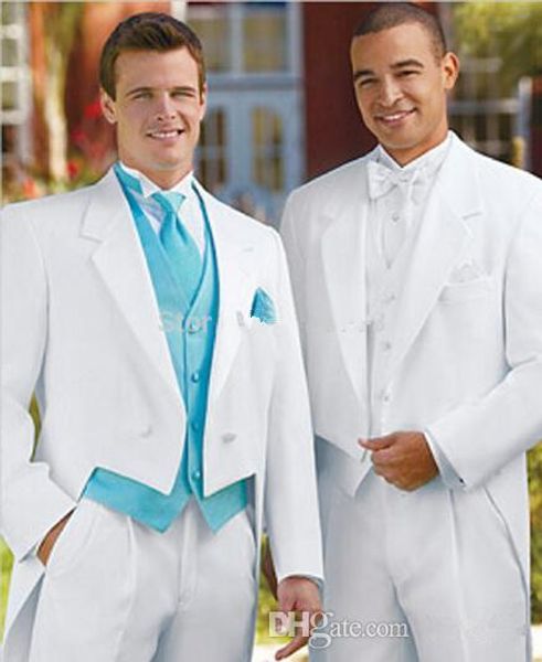 Изготовленные на заказ свадьба смокинга Notch Osal Ivory Wedding Groom Tailcoat Мужские костюмы свадебные / выпускные / ужин мужчина Blazer (куртка + галстук + жилет + брюки)