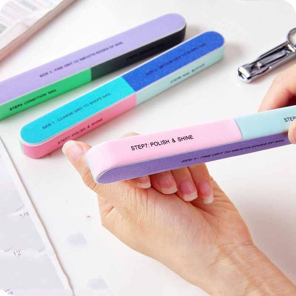 

7 sided nail file for uv gel nail polish durable buffing frosted art tool 2018 selling manicure and pedicure supply