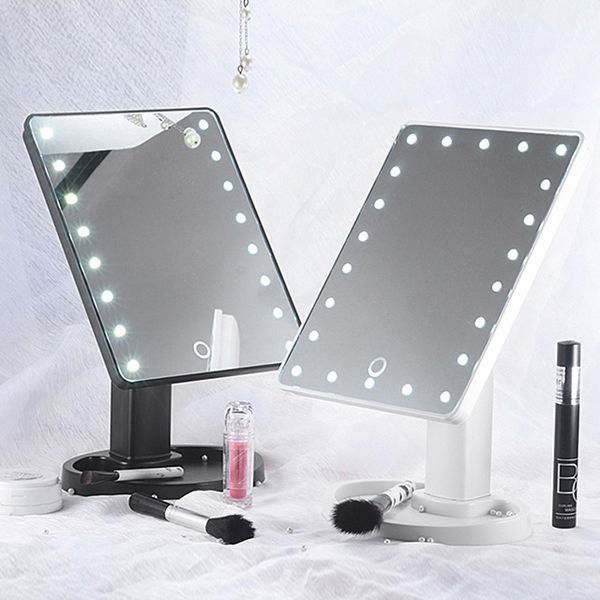 

adjustable 16/22 leds lighted makeup mirror touch screen portable magnifying vanity tablelamp cosmetic mirror make up tool