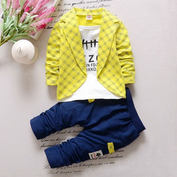 

boys clothes full cotton children's and autumn fund catamite set pretend three paper small suit 1-4 year children correct dress, White