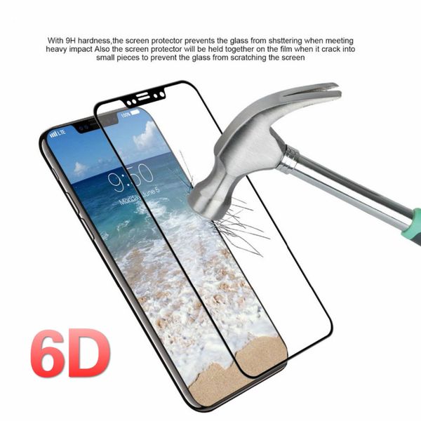 

6d изогнутые закаленное стекло для iphone 8 7 6 6 S полное покрытие экрана протектор для