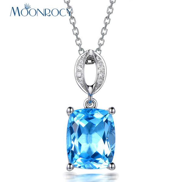 

moonrocy silver color cubic zirconia blue crystal necklace chokers jewelry square wholesale choker for women gift drop shipping