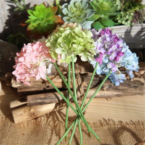 

single branch mini artificial fake silk flower hydrangea bouquet artificial flowers bouquets for home party wedding decoration