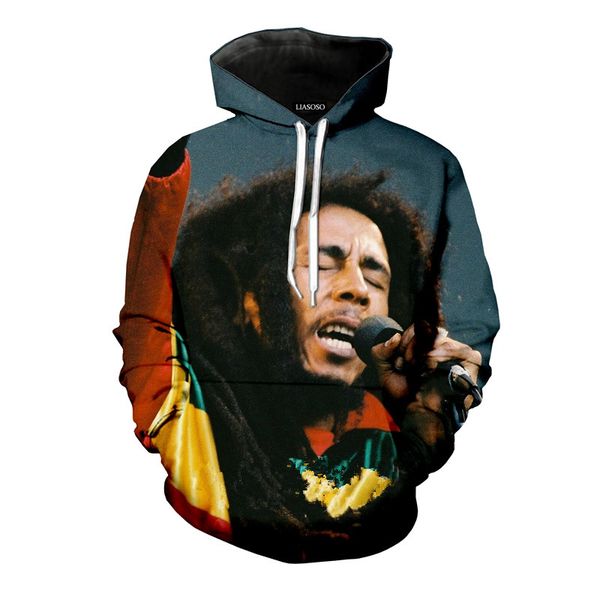 

fashion reggae bob marley 3d print hoodies fashion clothing women/men sweatshirt casual pullovers k345, Black