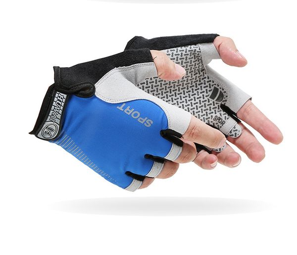 

mens summer breathable thin half fingerless gloves non slip sports outdoor hiking gym fitness 5 cut gloves, Black