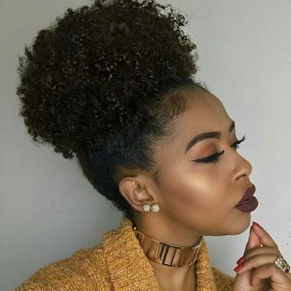 

100% human hair ponytail afro kinky curly drawstring ponytail extensions, brazilian virgin hair pony tail afro kinky curly 120g 1b color, Black