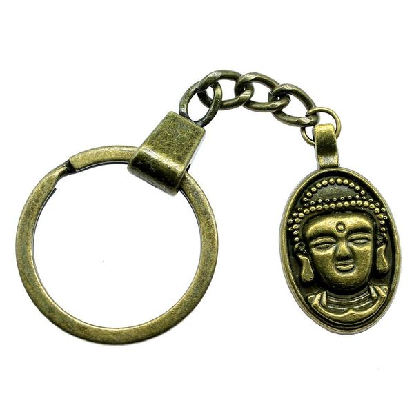 

6 pieces key chain women key rings car keychain for keys buddha 32x18mm, Slivery;golden