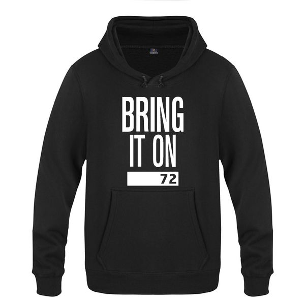 

bring it on athletic graphic hoodies men 2018 men's pullover fleece hooded sweatshirts, Black