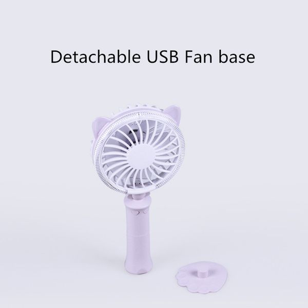 

factory sell twisted cat mini portable fan deskcolorful night light hand usb fan portable battery usb fan