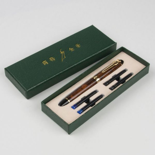 

jinhao luxury stainless steel 0.5mm nib writing fountain pen stationery office school supplies brand ink pens monte