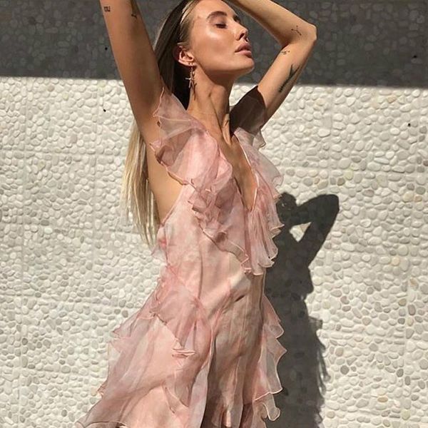 

2018 summer deep v-neck light orange backless women playsuit vocation holiday jumpsuit romper, Black;white