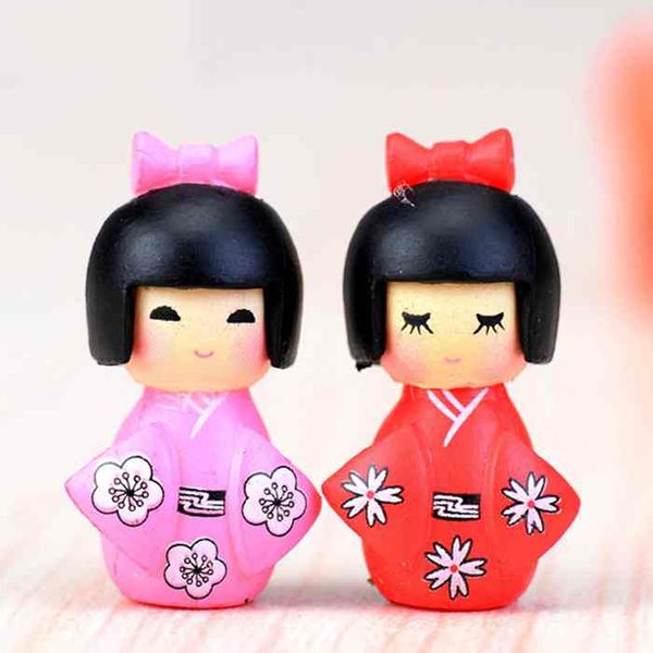 

girl in kimono cute doll ornament micro landscape decoration moss terrarium plants pot accessories diy crafts materials toys for kids