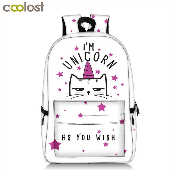 Acheter Kawaii Kitten Licorne Sac à Dos Pour Adolescentes Chat De Dessin Animé Enfants Sacs Décole Femmes Voyage Sac à Dos Enfants Livre Sac Meilleur