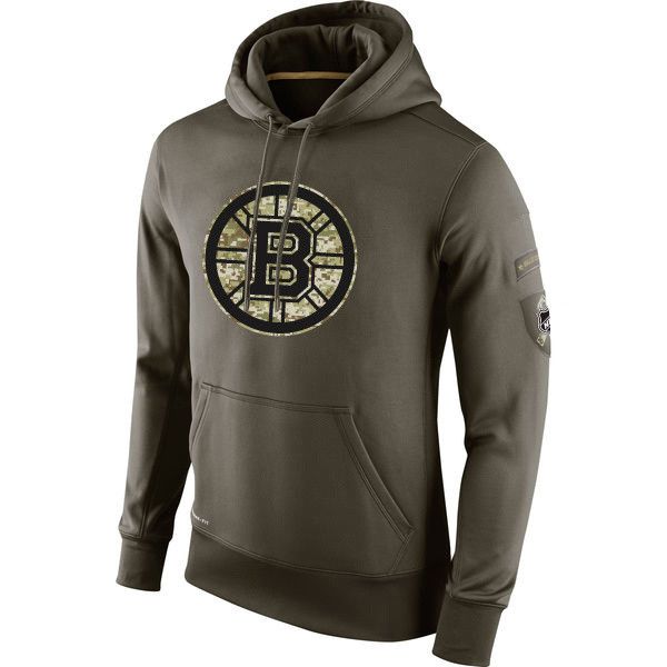 

boston sweatshirt bruins olive salute to service ko performance ice hockey hoodie men women, Black