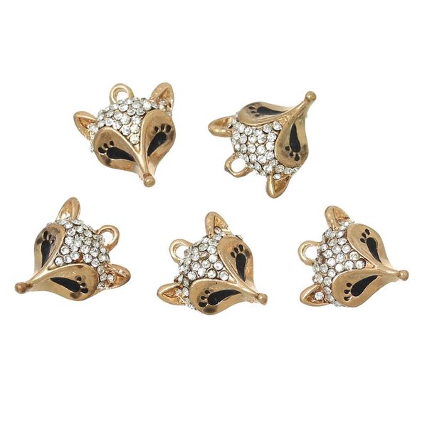 

doreenbeads charm pendants gold color black clear rhinestone enamel 16mm( 5/8") x 14mm( 4/8"), 5 pcs