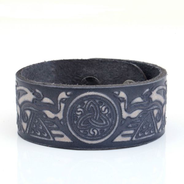 

handmade vintage dragon claw badge leather cuff bracelets & bangles, White