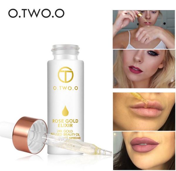 O.TWO.O 24k Rose Gold Elixir Skin Make Up Oil For Face Essential Oil Before Primer Foundation Moisturizing Face Oil Anti-Aging