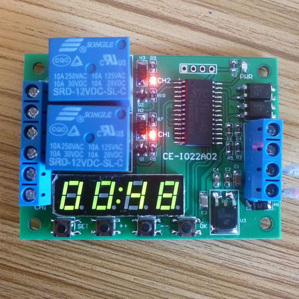 Freeshipping DC 12V Multifunktions-Digitalverzögerungszeitzyklus-Timer-Zeitrelais-Schaltmodul für PLC-LED-Motor