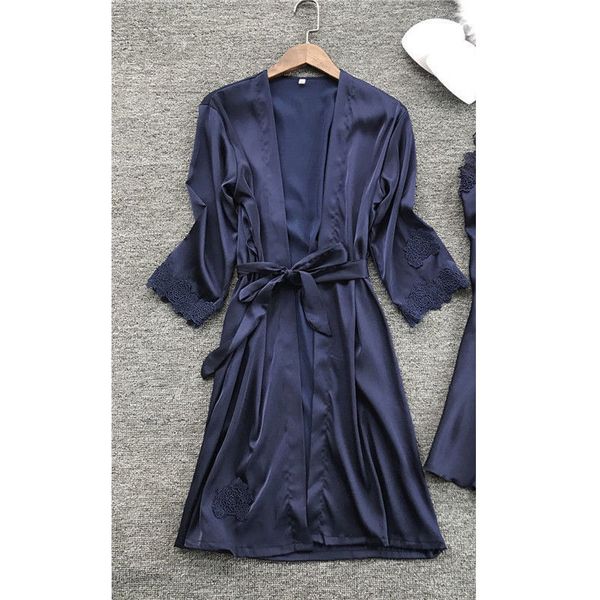 

women autumn casual long sleeve lace lingerie nightwear underwear sexy solid robe babydoll sleepwear, Black;red