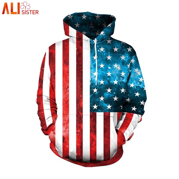 

alisister us flag print sweatshirt hoodies casual men women 3d hooded sweatshirts autumn winter harajuku tracksuit pullover, Black