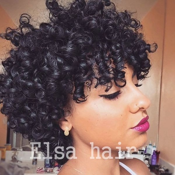 Short Human Hair Wigs Brazilian Tight Curly Wig Short Afro Kinky