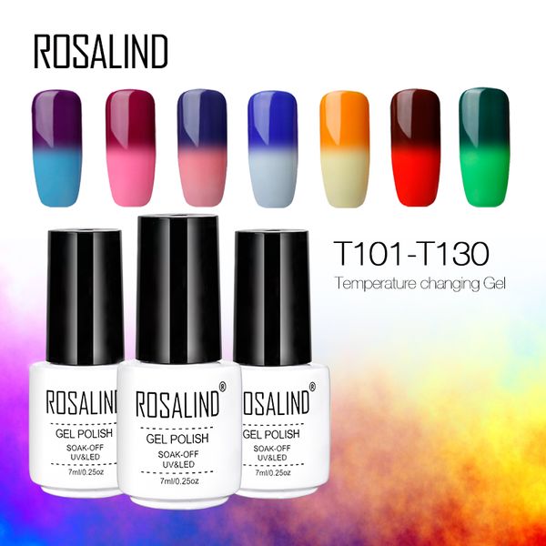 

rosalind gel 1s 7ml temperature changing color gel nail polish set for manicure uv &led lamp varnish primer design nail art, Red;pink