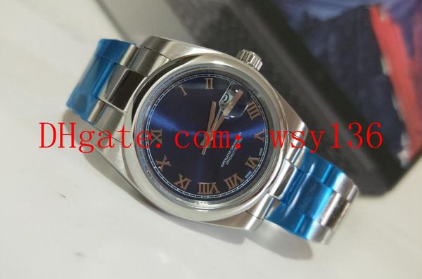 

factory supplier datejust 116200 36mm blue roman dial automatic mechanical casual watch stainless steel men's sport wrist watches, Slivery;brown