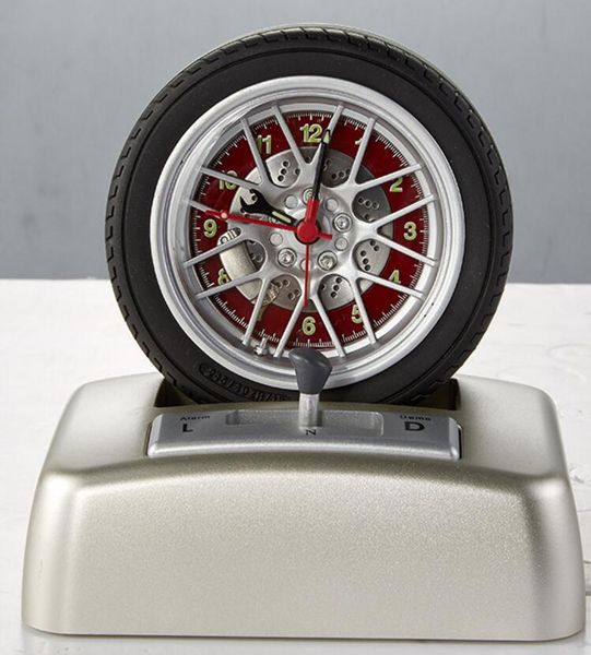 2019 Quality Alarm Clock Digital Modern Car Wheel Desktop Clocks Material Plastic Tire Shape Small Desk Decoration Table From