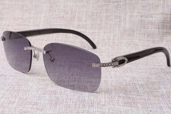 

2019 manufacturers produce frameless sunglasses, 8200759 unique diamond designer, glasses, black horn rectangular lens glasses, White;black