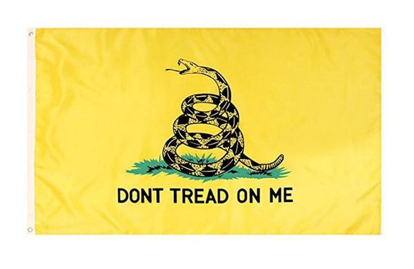 

3x5 feet dont tread on me gadsden flag yellow boat bike grommet flags banner state flags snake yellow flag home decoration 150x90cm