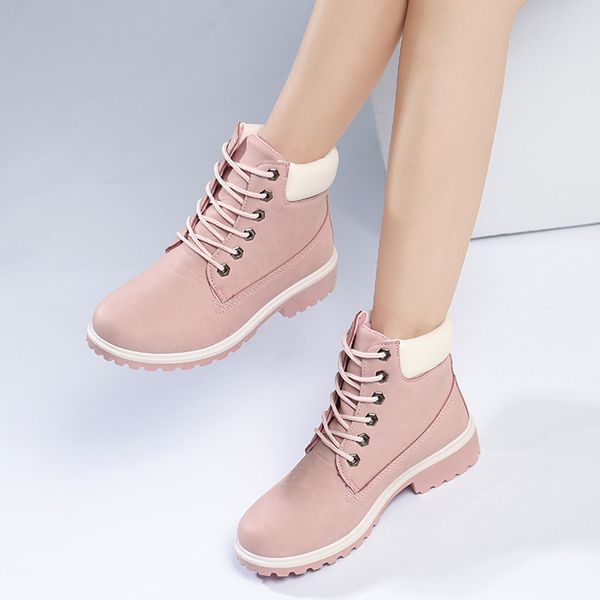 

winter bota feminina ankle snow boots female boots classic women shoes warm zapatos mujer tenis lace-up bota platform sneakers, Black