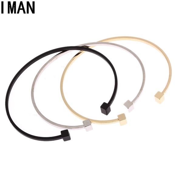 

2018 new square geometric copper bracelets fashion female accessories european and american minimalist jewelry, Black