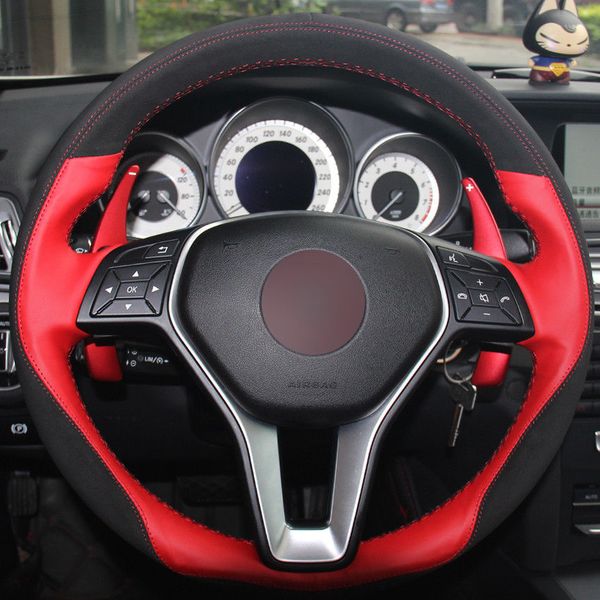 

leather steering wheel hand-stitch on wrap cover for mercedes benz b180 2012