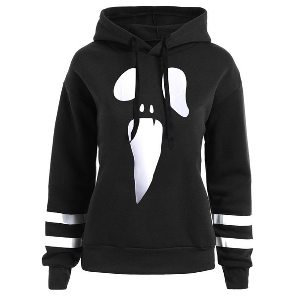 

2018 new womens long sleeve hoodie sweatshirt hooded pullover casual and elegant sweatshirt, Black