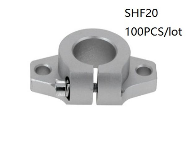 eixo ferroviário 100pcs / lote SHF20 20 milímetros linear apoio trilho linear tendo o apoio de suporte haste trilho linear para CNC router partes 3d impressora