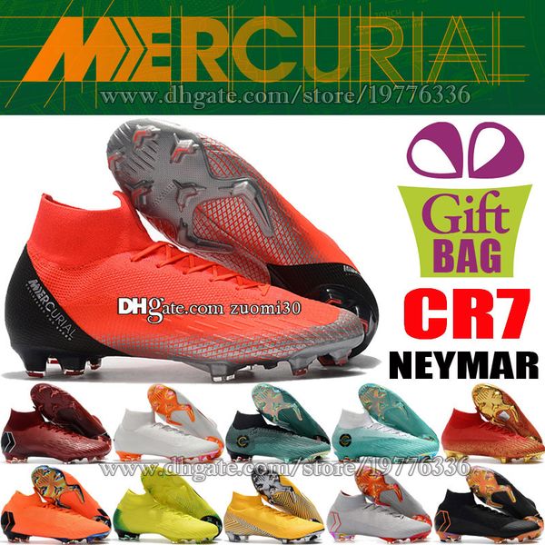 

Новый Криштиану Роналду футбольные бутсы высокий топ Mercurial Superfly CR7 VI FG футбольная обувь Neymar JR футбольные бутсы носки открытый футбольные бутсы