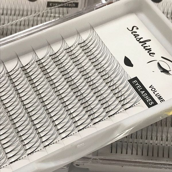 

seashine 3d d curl 5pcs/lot korea synthetic hair long root faux mink pre made fanned eyelash extensions for women ing